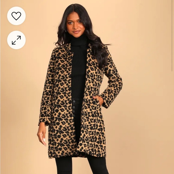 Lulus Leopard Print Coat - Picture 1 of 8